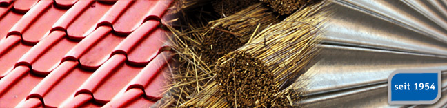 Materialcollage aus Ziegel, Reet und Metall von HEICK